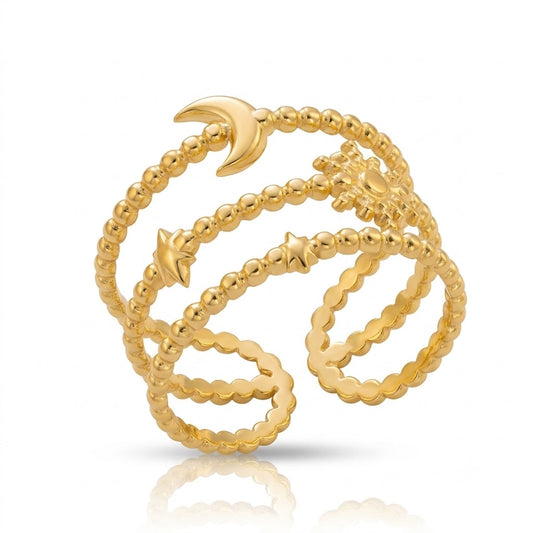 Stainless Steel Adjustable Open Ring For Women